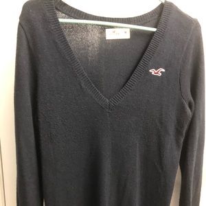 Hollister navy blue V NECK top